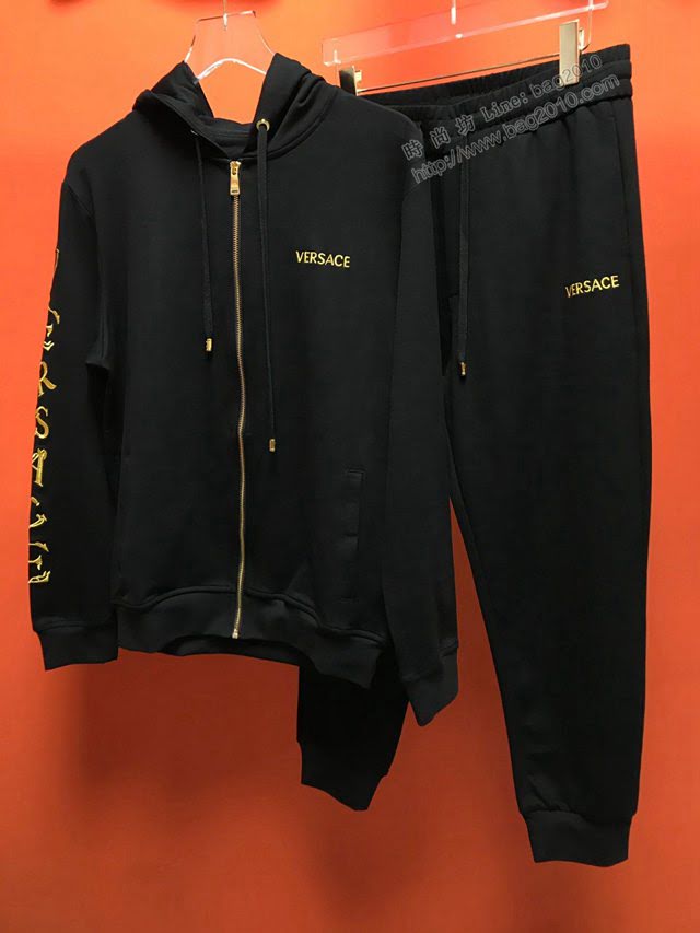 Versace男衛衣 範思哲2020款男裝 頂級品質 新款刺繡連帽衛衣  tzy2543